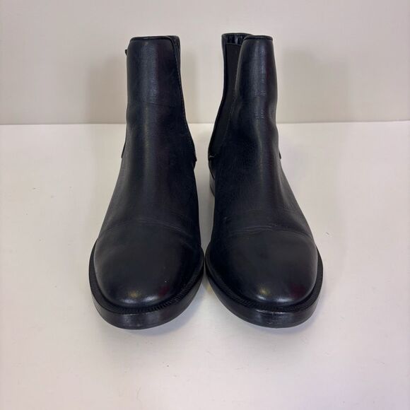 Schutz Black Leather Ankle Pull On Booties Women's 5 - Picture 3 of 8